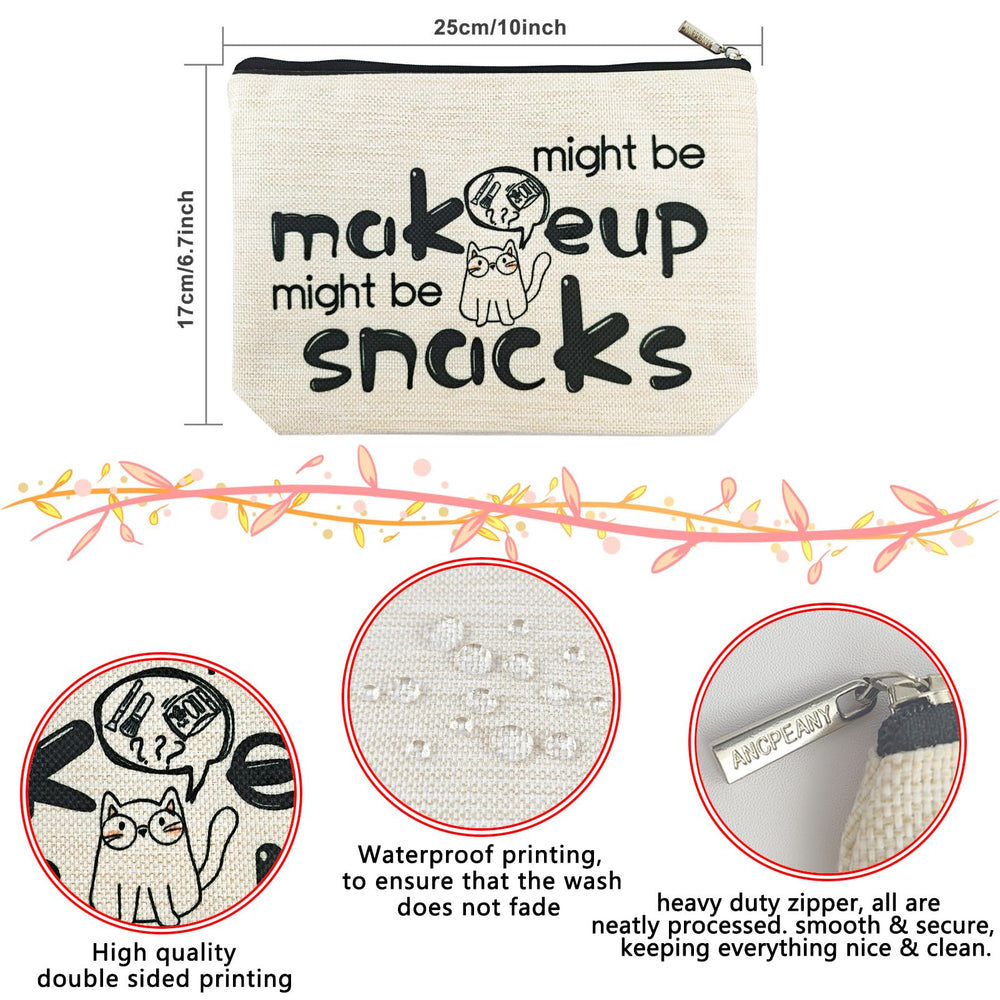 Pochette cosmétique ancpeany 10x7 pouces, intérieur spacieux pour essentiels beauté et voyage.