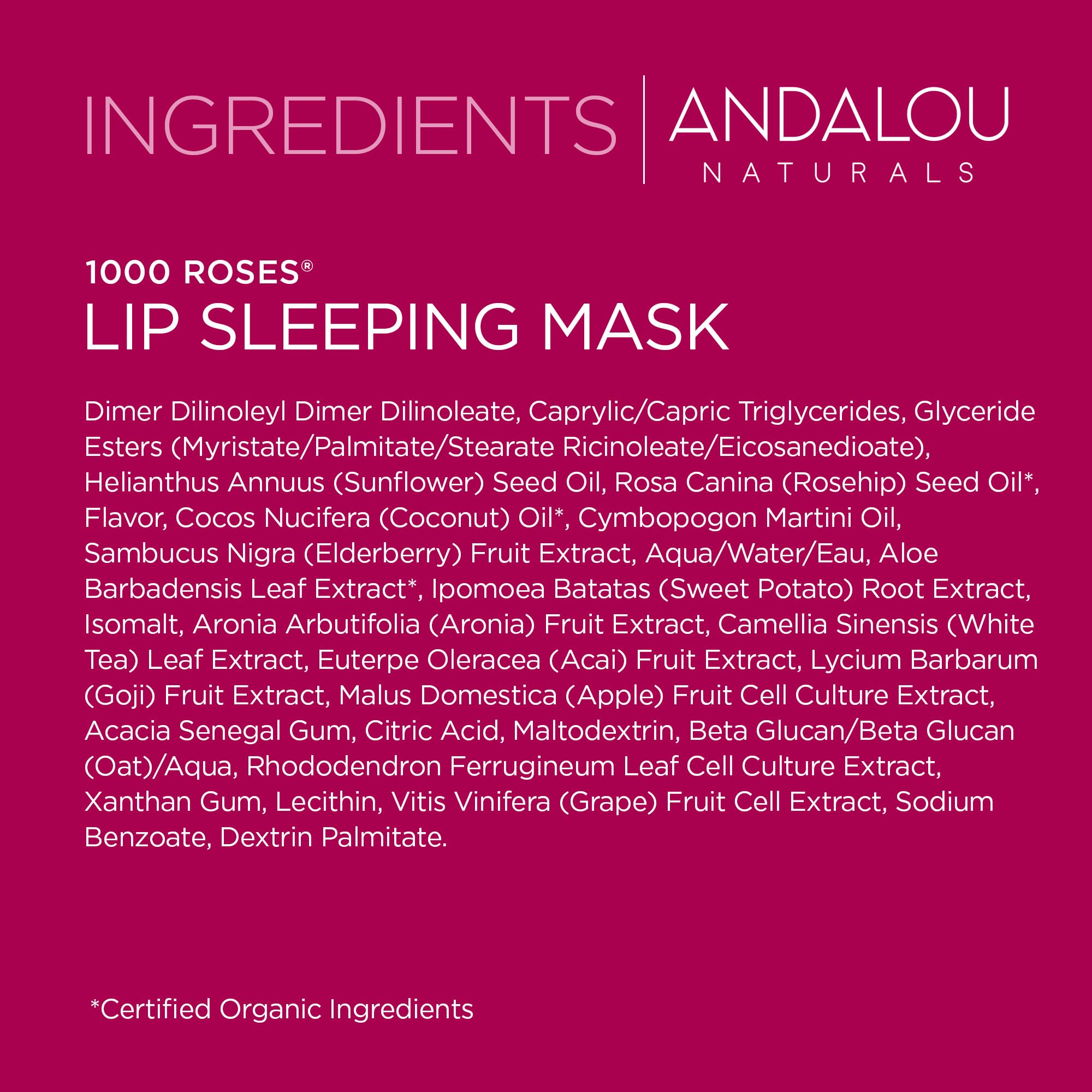 Andalou Naturals 1000 Roses huile rose musquee: nourrissante et revitalisante pour levres