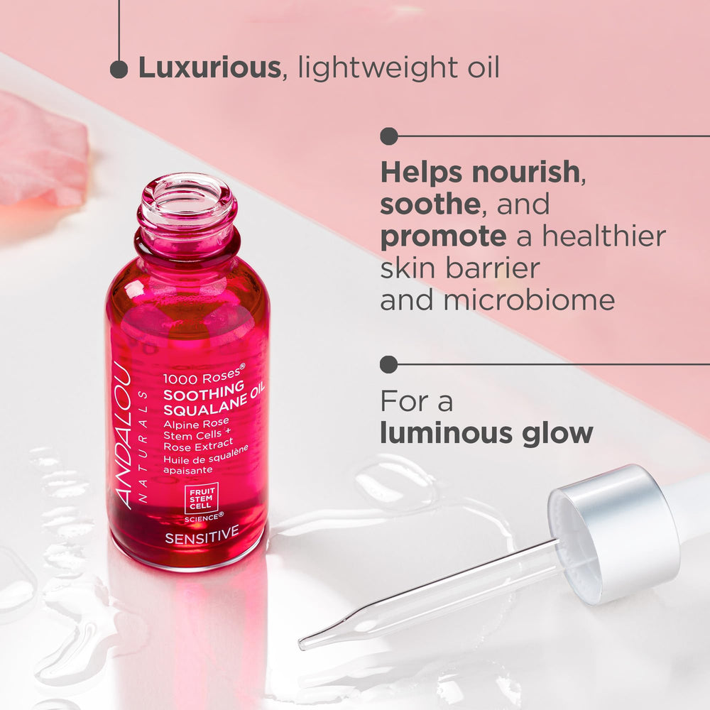 Texture légère et absorption rapide, idéal pour les peaux sensibles avec Andalou Naturals 1000 Roses.