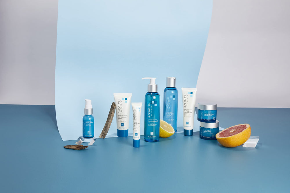 Andalou Naturals Acai + Kombucha routine sans huile pour peau équilibrée.