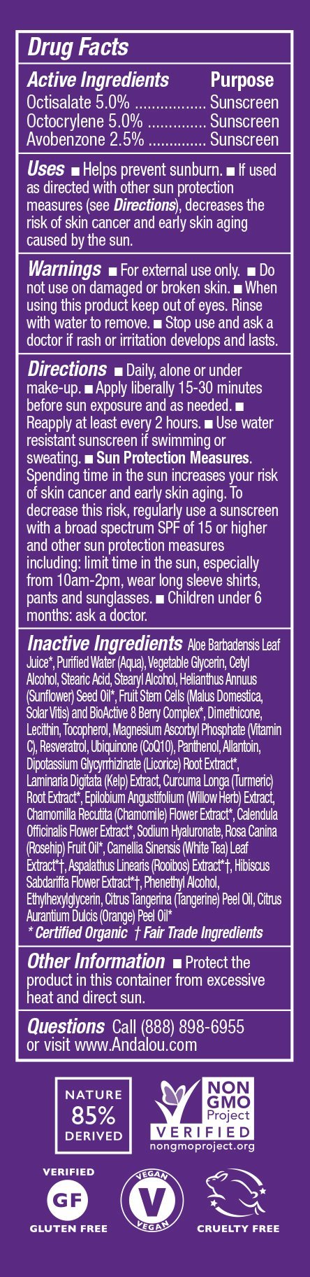 Application avant soleil 15 minutes avec Andalou Naturals