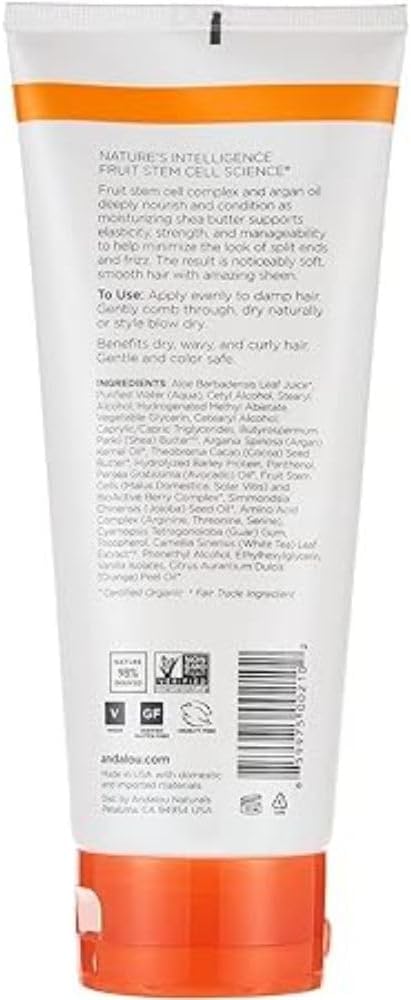 Andalou Naturals application sur cheveux humides facilite le démêlage et le coiffage.