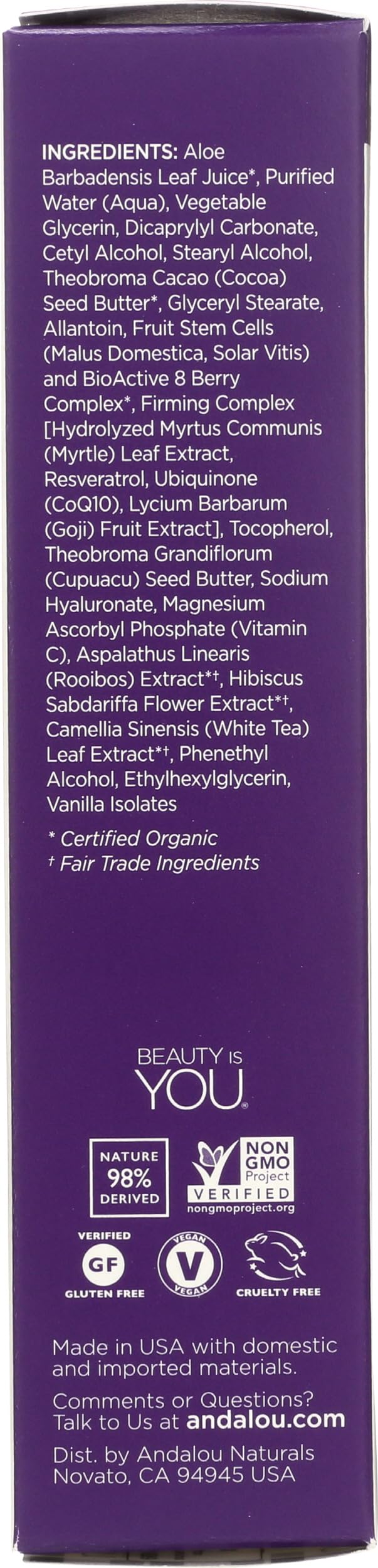 Application matin et soir avec Andalou Naturals sur les zones sensibles du visage.