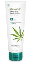 Andalou Naturals CannaCell Joyful, flacon, hydratation nourrissante pour peau douce.