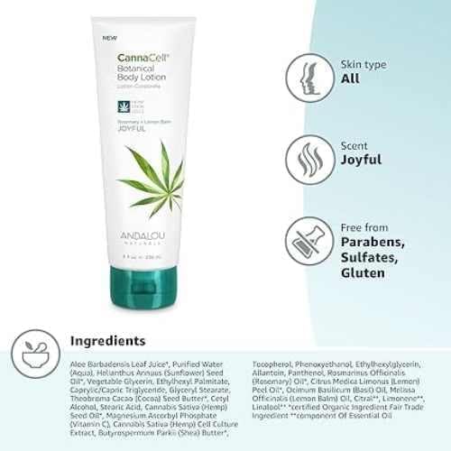 Andalou Naturals CannaCell Joyful, ingrédients naturels et éthiques qui respectent la peau.