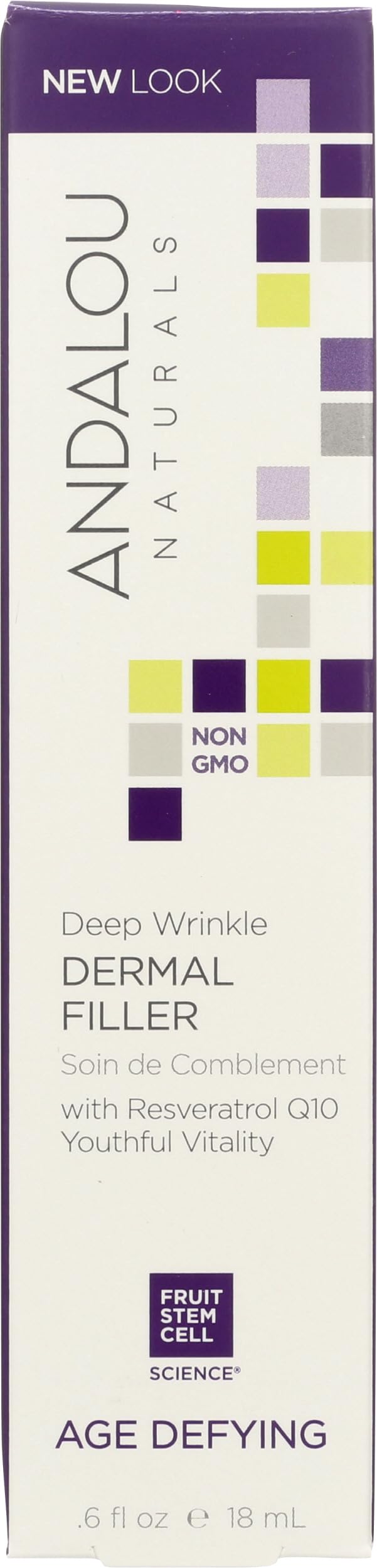Remplisseur dermal anti-rides Andalou Naturals – bouteille prête à l’emploi et facile à appliquer.