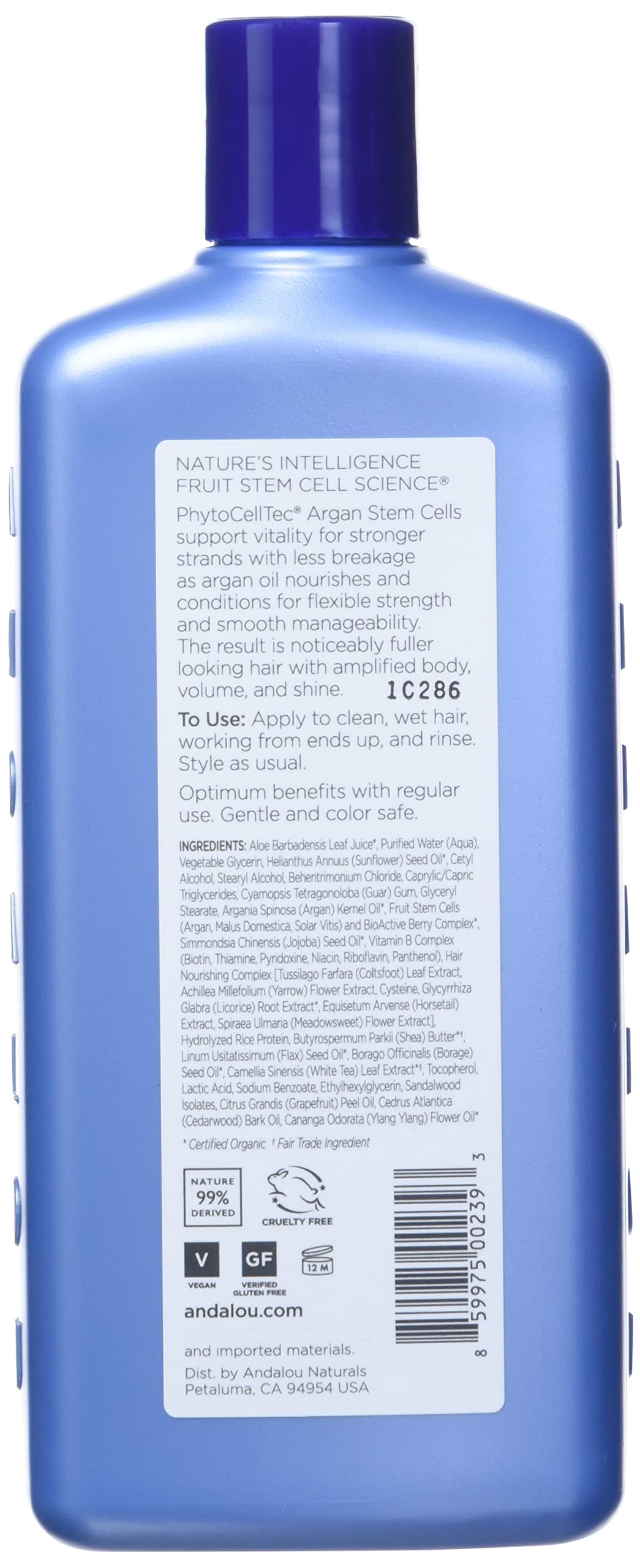 Bouteille conditionneur Andalou Naturals – démêle et nourrit les longueurs