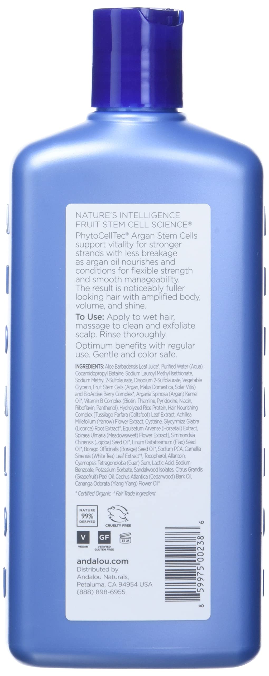Bouteille shampooing Andalou Naturals – application facile et revitalisation des mèches