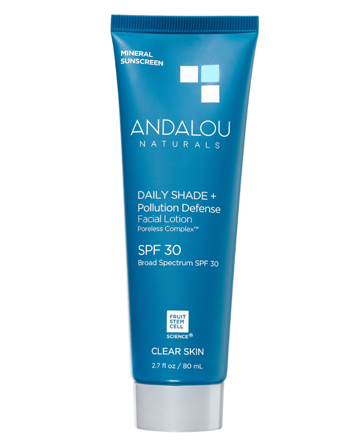 Andalou Naturals écran solaire minéral pour le visage bouteille, hydratation légère et protection UV au quotidien