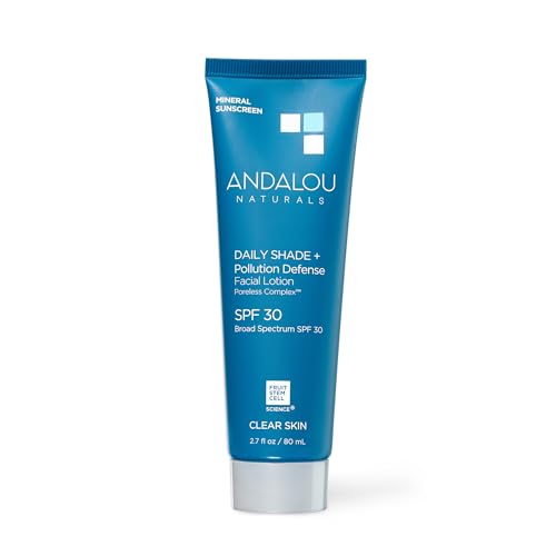 Andalou Naturals Daily Shade, fini mat et léger sur le visage.