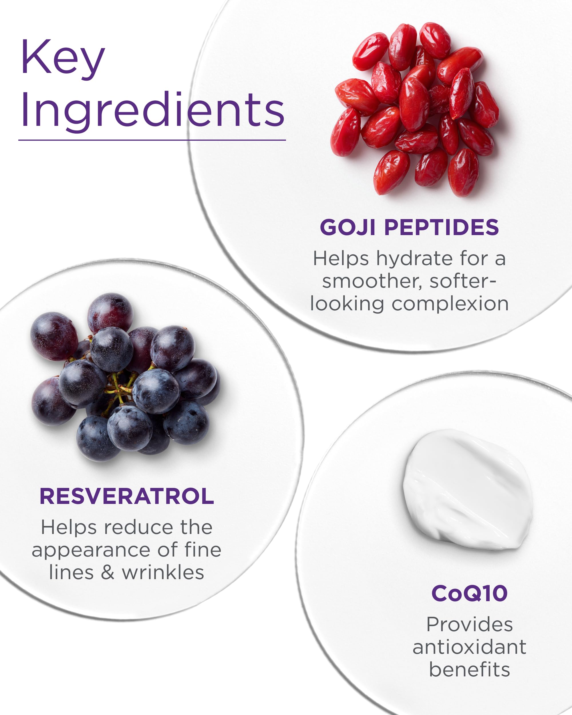Extraits de cellules de pomme ancienne dans la formule Goji Peptide, teint rafraîchi