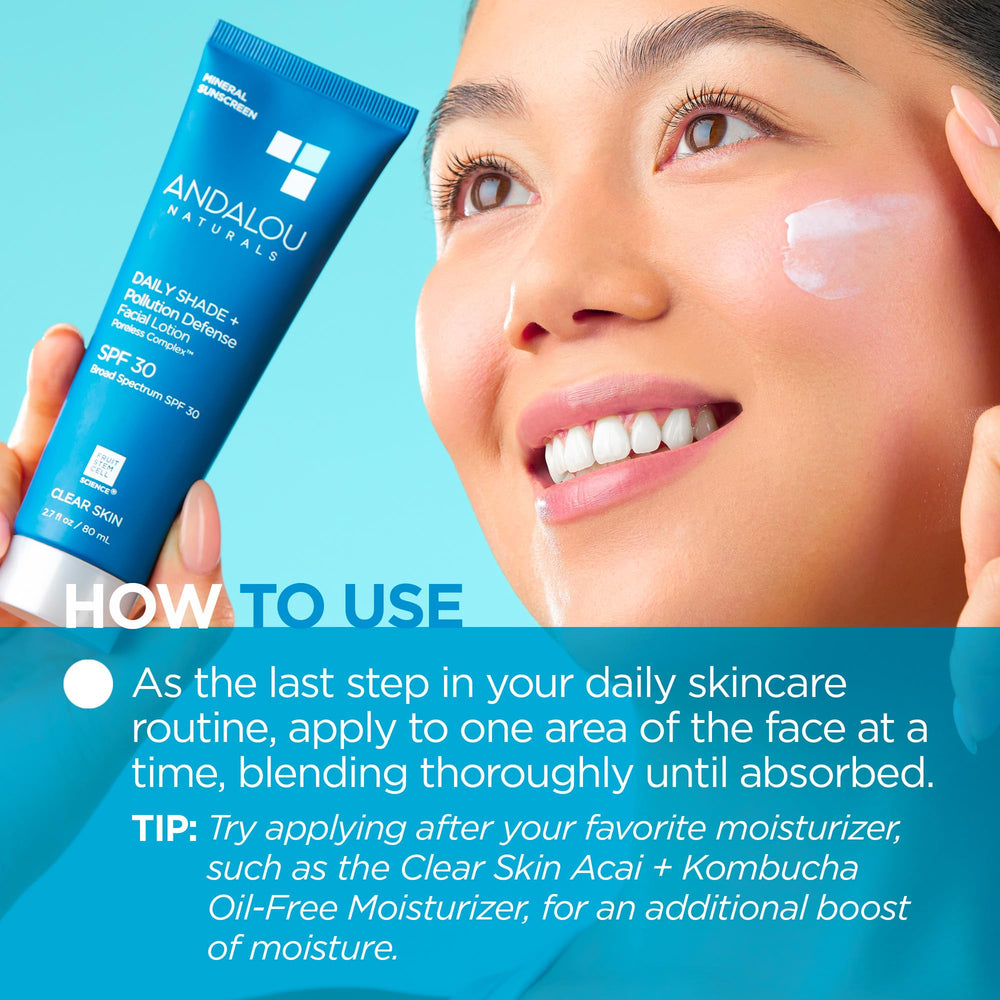 Andalou Naturals Daily Shade utilise ingrédients propres, vegan et sans cruauté.