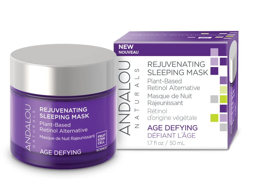 Masque-nuit Andalou Naturals à bakuchiol, soin nocturne pour lisser et raffermir la peau.