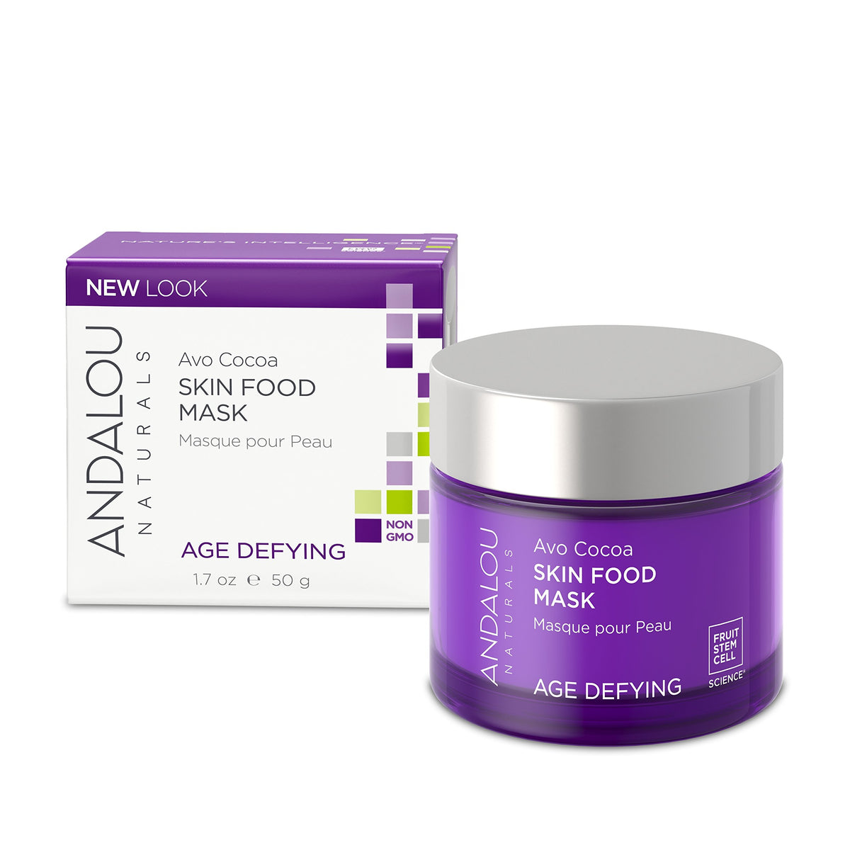 Masque Andalou Naturals Avocat-Cacao dans son emballage, soin nourrissant.