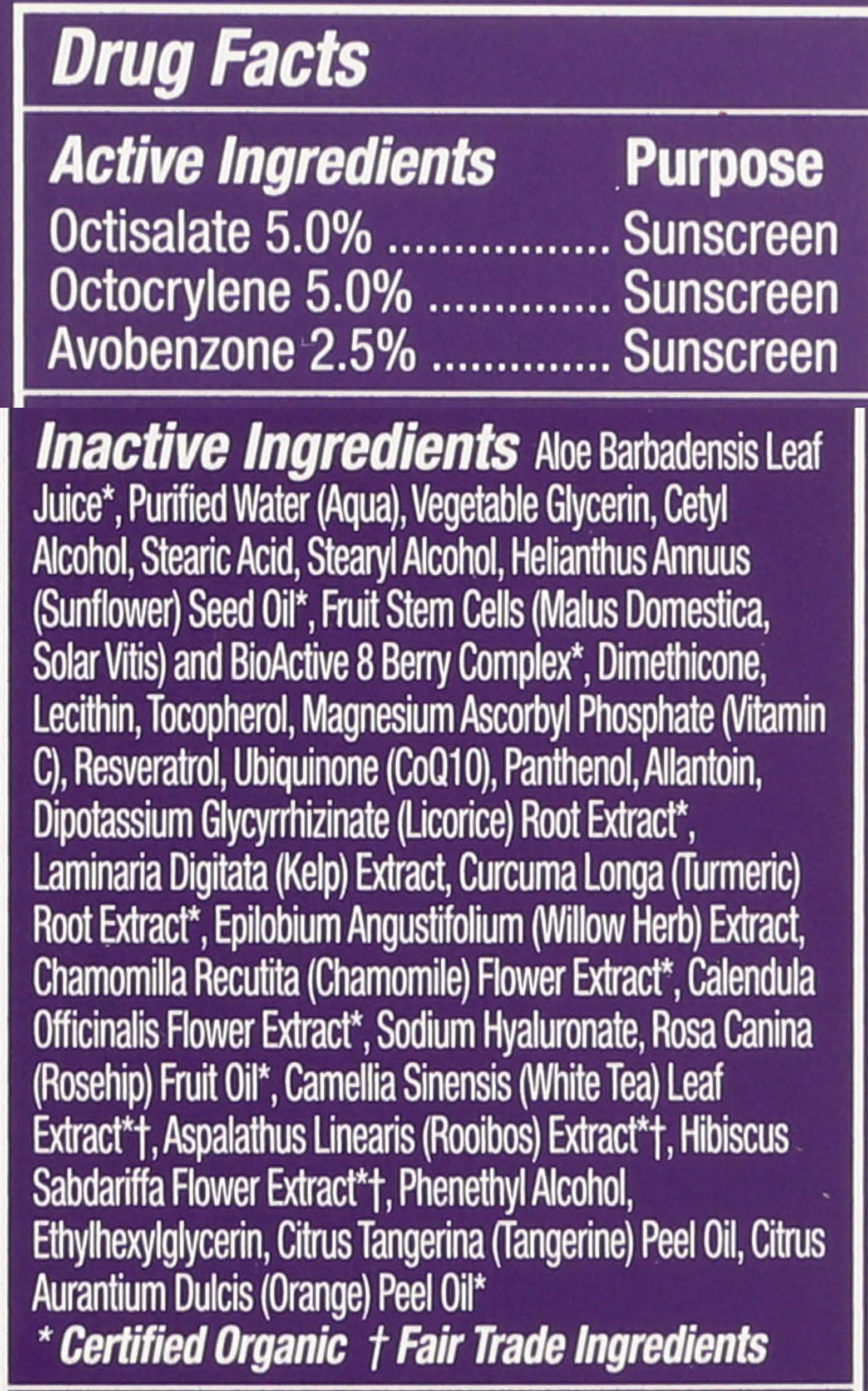 Résveratrol et CoQ10 dans Andalou Naturals pour éclat naturel