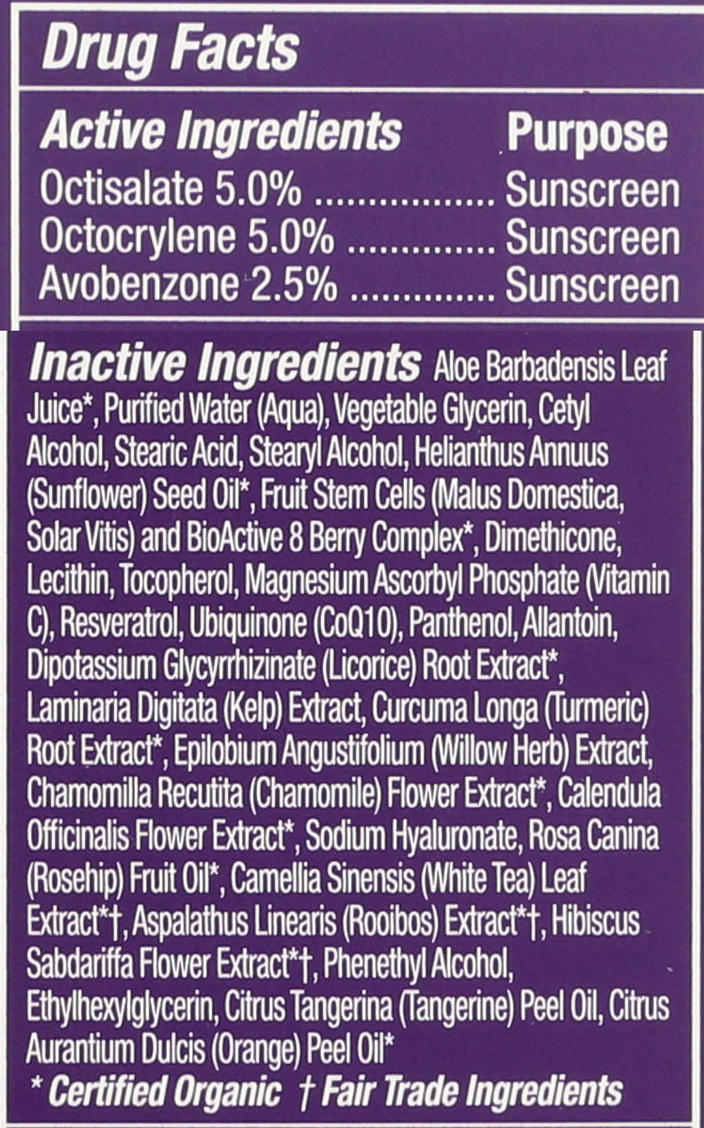 Résveratrol et CoQ10 dans Andalou Naturals pour éclat naturel