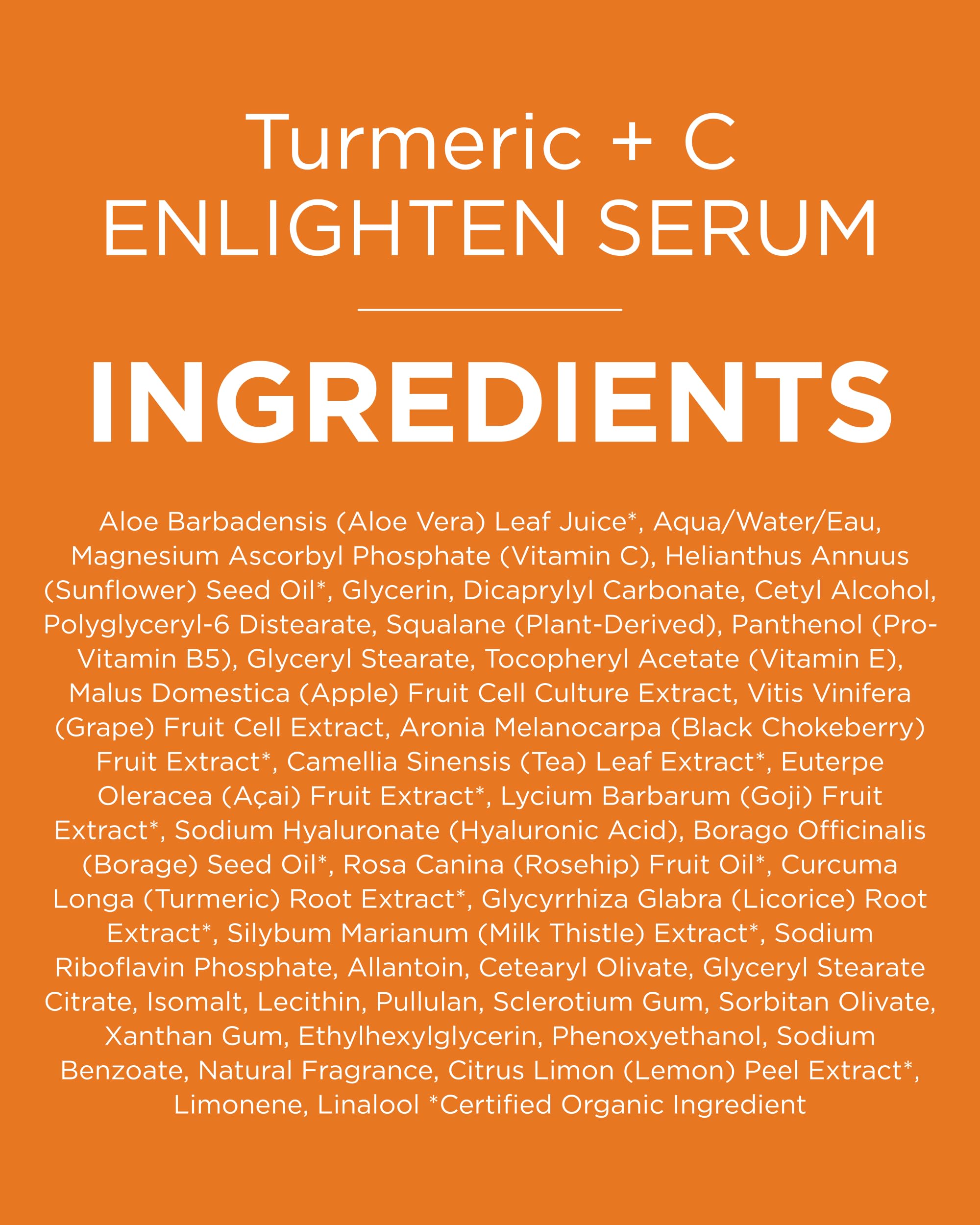 Andalou Naturals Turmeric + C Enlighten Serum: complément parfait d'une routine jour/nuit pour peau lumineuse.