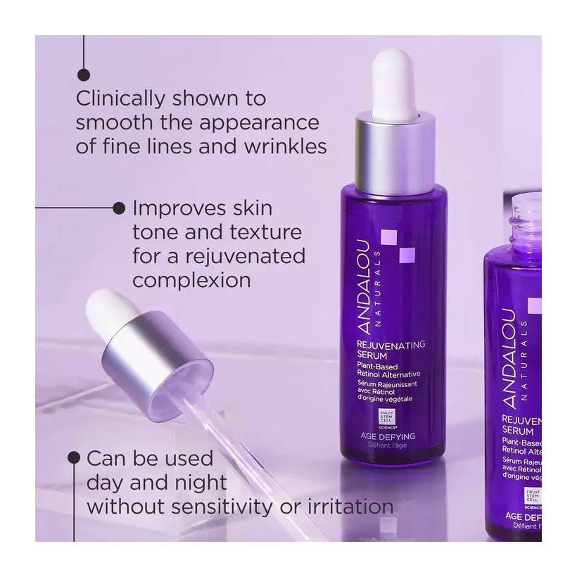 Andalou Naturals Serum, antioxydants fruits et cellules souches, protègent le teint.