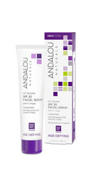 Andalou Naturals Serum Visage SPF30 anti-âge et soin nourrissant.