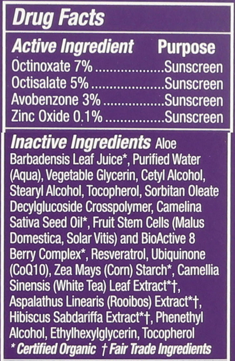 Andalou Naturals Sérum Visage SPF30 mélange avec hydratant pour protection.