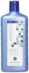 Flacon du Shampoing Andalou Naturals Argan Stem Cell Anti-Âge, cheveux nourris et revitalisés.