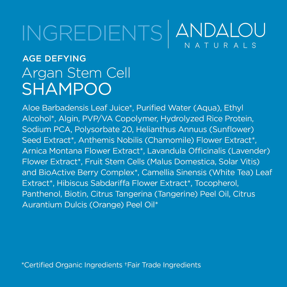 Shampoing Andalou Naturals Cellules Souches Argane Protection Couleur – respecte les cheveux colorés.