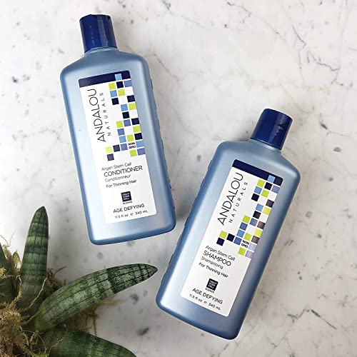 Shampoing Andalou Naturals Cellules Souches Argane Volume Cheveux – apporte du corps et de la brillance.