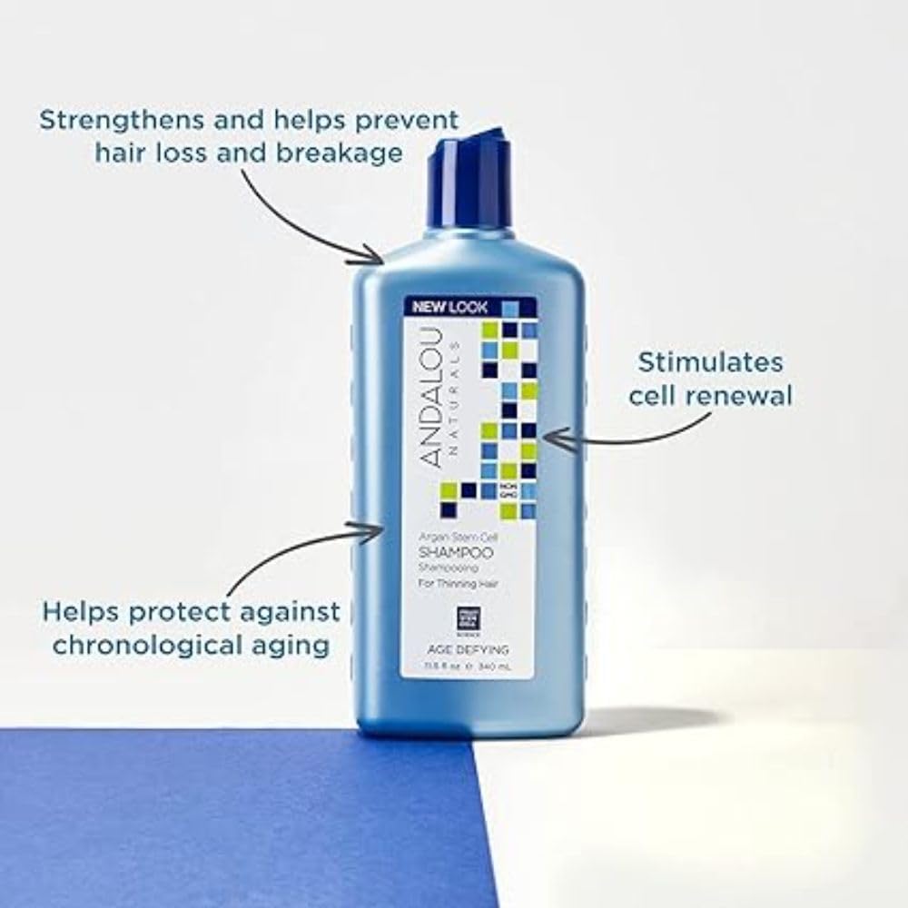 Shampoing Sans Sulfates Andalou Naturals Cellules Souches Argane – nettoyage doux sans agressions.