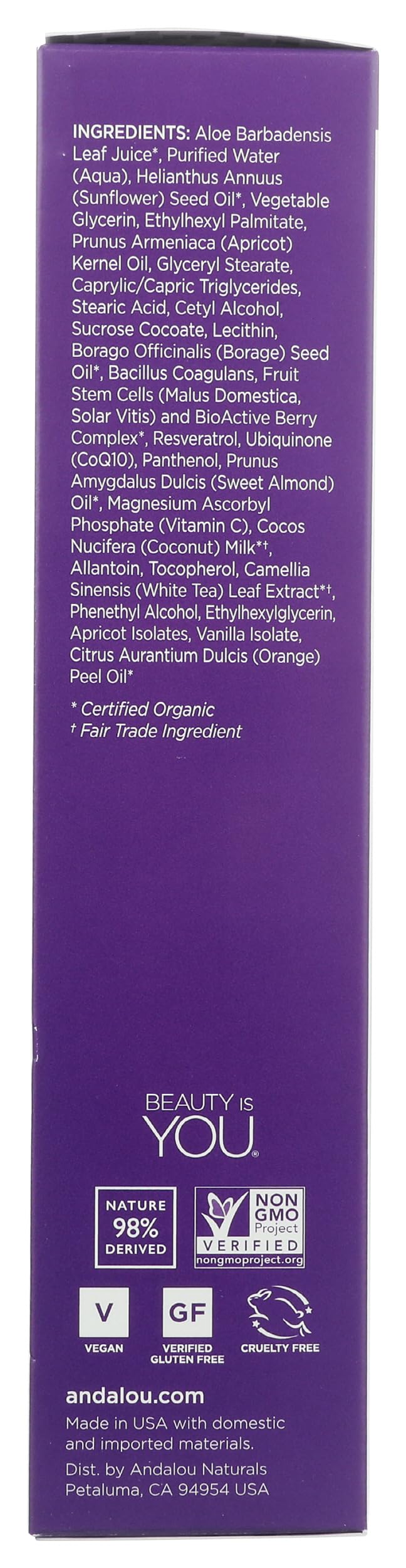 Utilisation quotidienne du lait nettoyant Andalou Naturals pour peau propre
