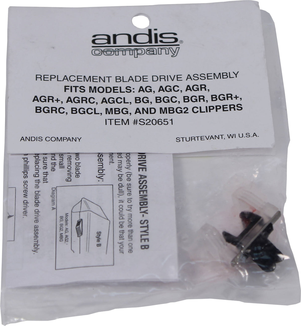 Andis Drive : levier d’assemblage de lame, pour tondeuse pour animaux, remplacement précis et efficace