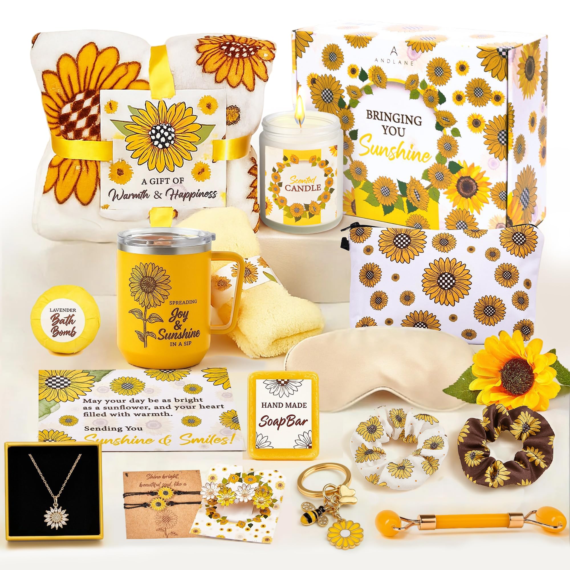 Andlane coffret tournesol – ensemble cadeau lumineux pour anniversaire et pensée chaleureuse