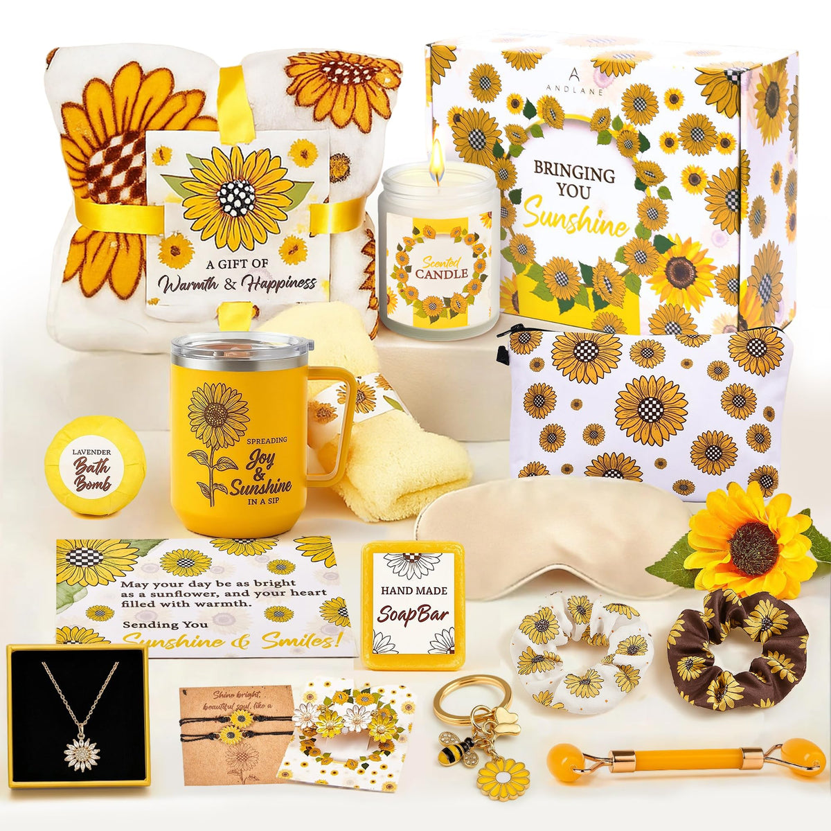 Andlane coffret tournesol – ensemble cadeau lumineux pour anniversaire et pensée chaleureuse