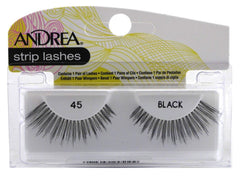 Andrea Cils Bande Style 45 – cils noirs, 100% cheveux humains
