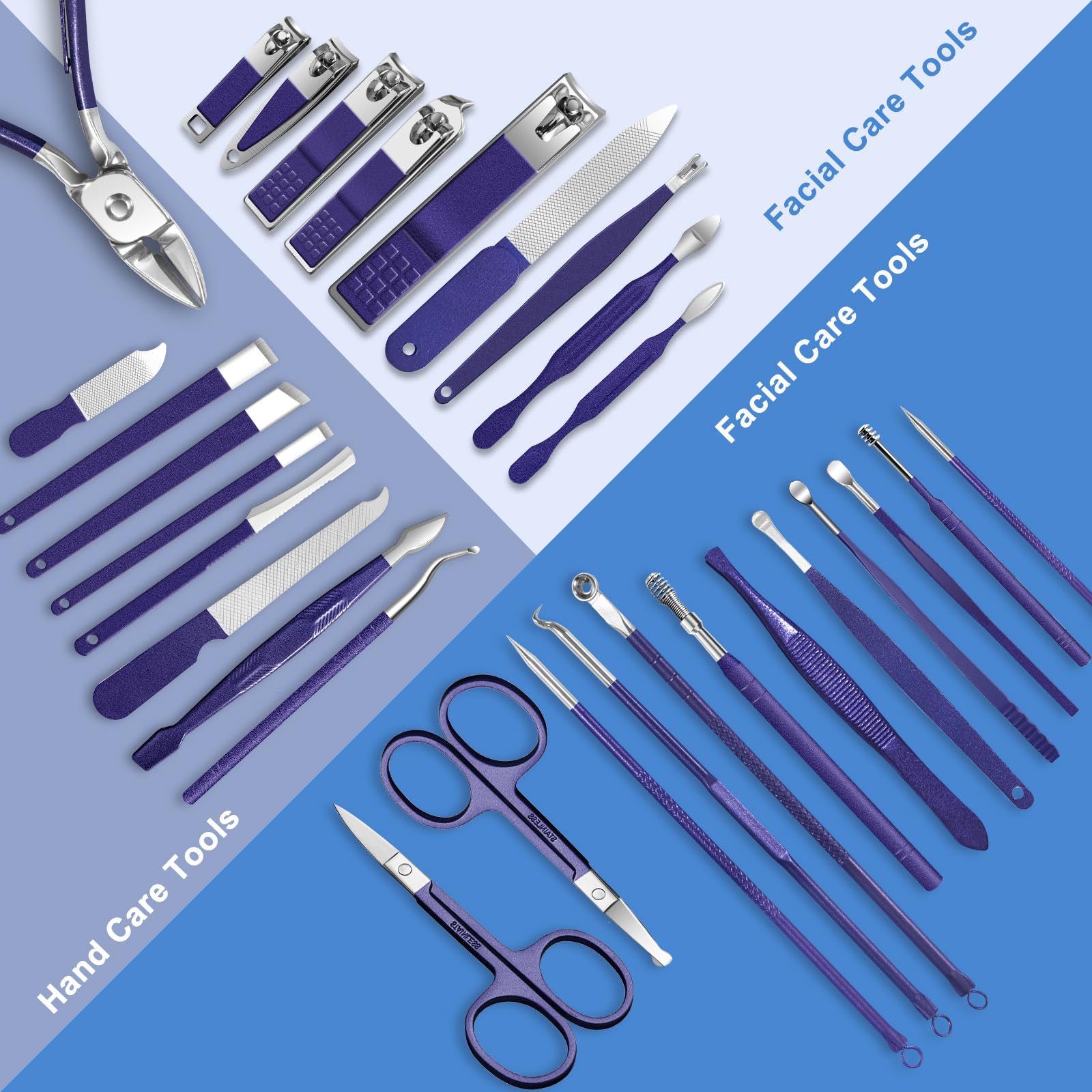 Andrea-etui-transport-bleu-luxe : étui bleu pratique pour ranger tous les outils.