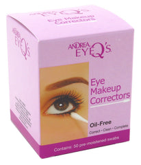 ANDREA Eye Q's: coton-tiges pré-humidifiés sans huile, idéal pour les porteurs de lentilles.
