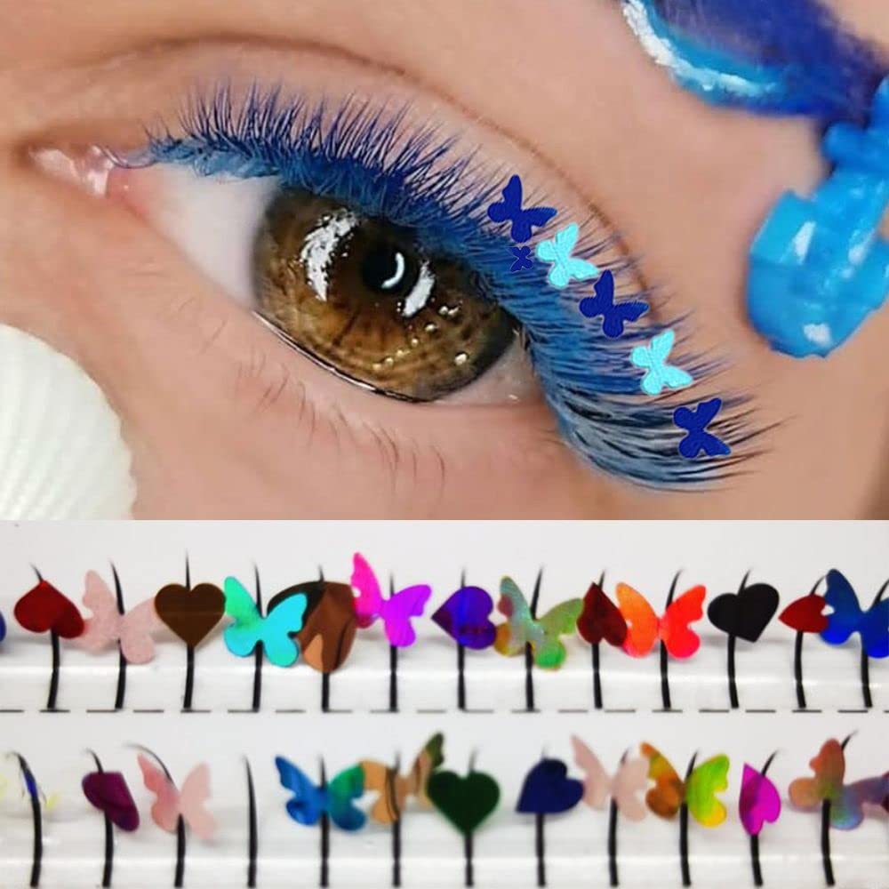 Andy's Orchids Cils 3D papillon cœur paillettes, volume spectaculaire et accent glamour.