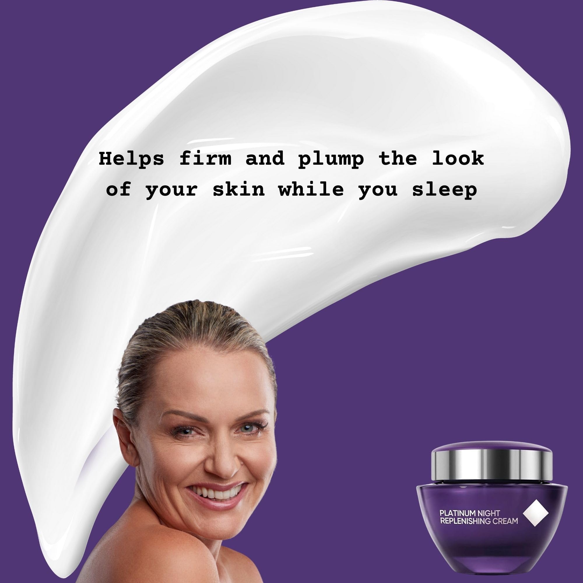 Aneww Platinum Nocturne Crème sur visage, rituel nocturne pour peau plus ferme au matin.
