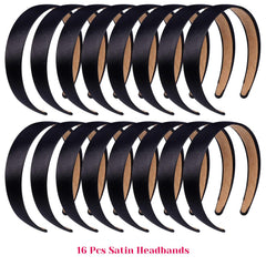 Bandeau satin noir anti-glisse Anezus, reste en place durant les activités.