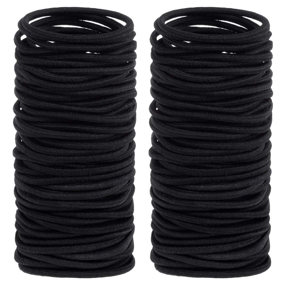 Anezus élastiques cheveux noirs, ensemble de 200 pièces, maintien sûr et durable.