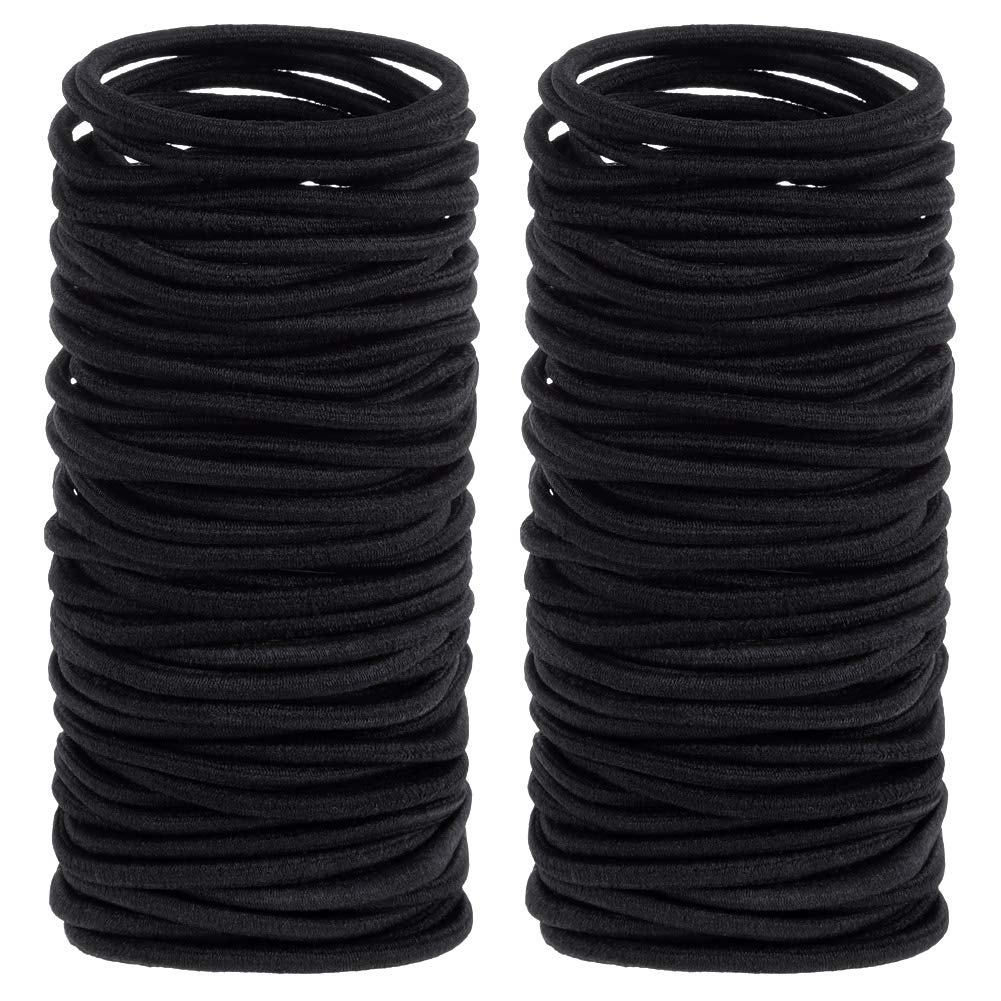 Anezus élastiques cheveux noirs, ensemble de 200 pièces, maintien sûr et durable.