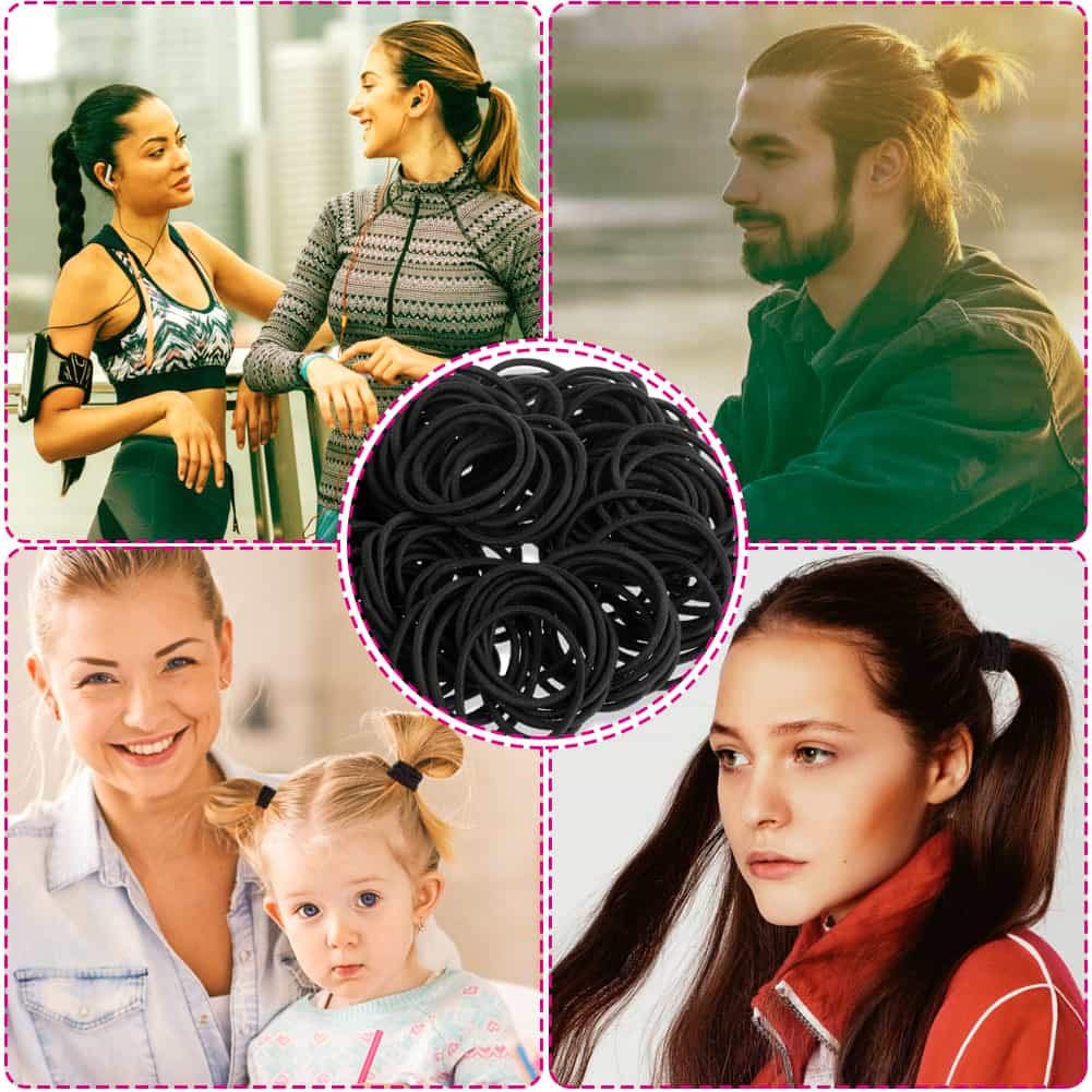 Anezus élastiques cheveux noirs, rangement pratique et durable.