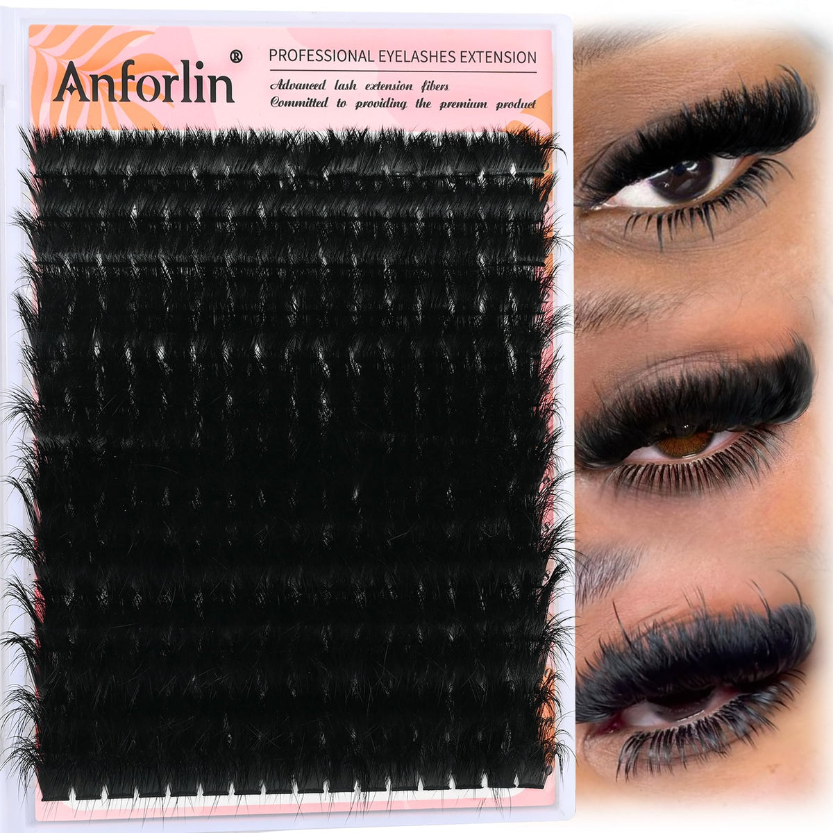 Anforlin clusters cils 10-20mm ensemble, personnalisation rapide du regard