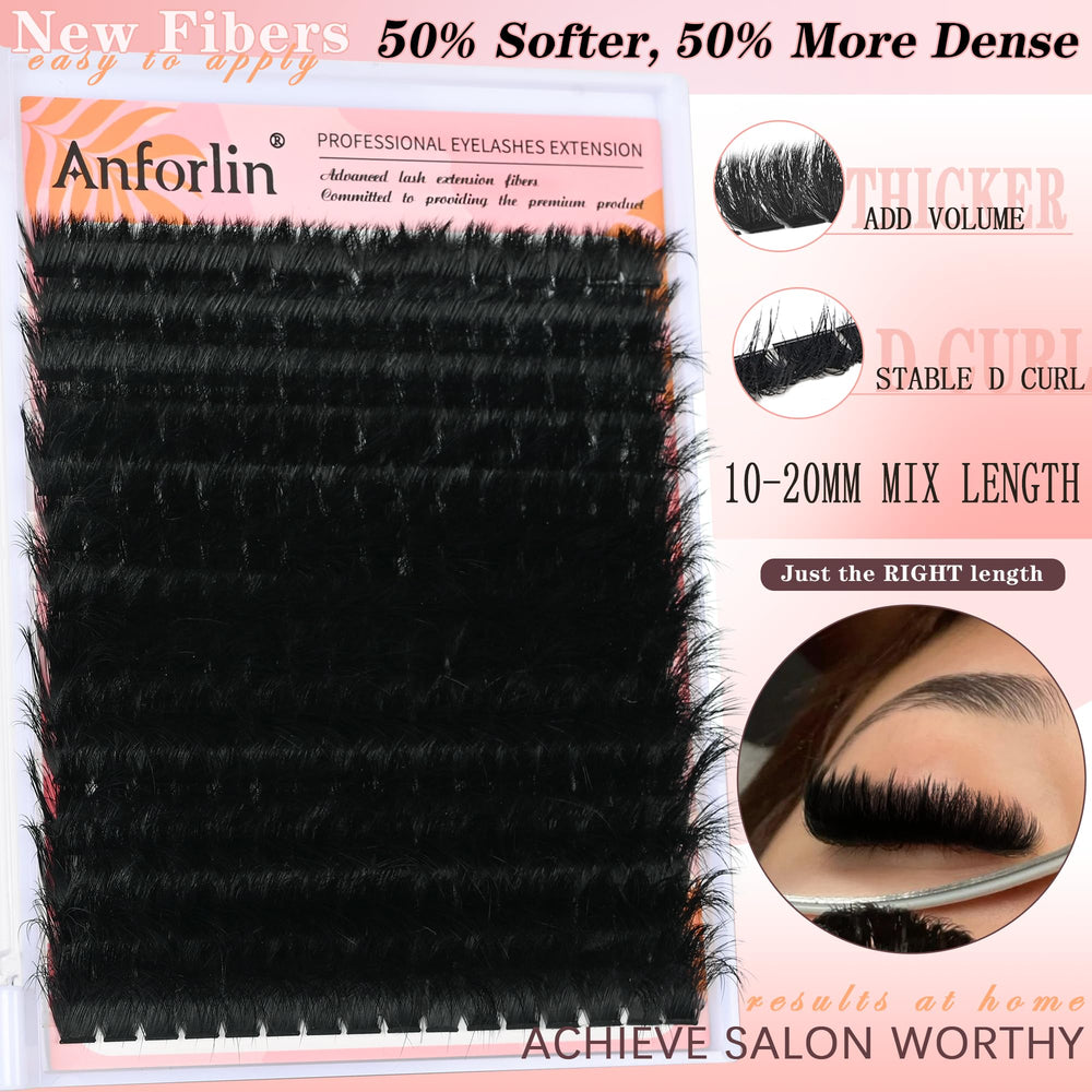 Anforlin clusters cils 10mm, débutants simplifiés pour un regard léger