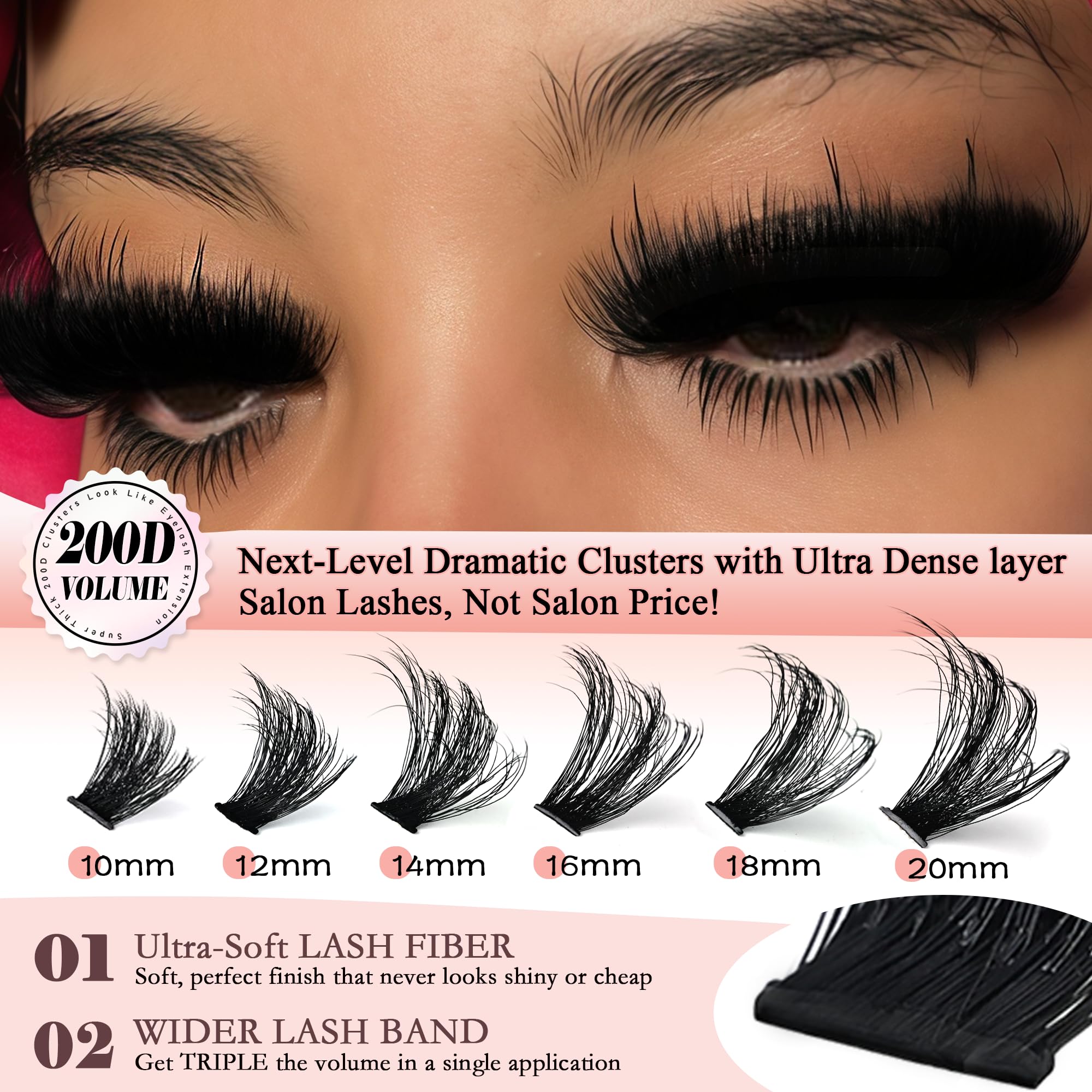Anforlin clusters cils 14mm, équilibre visuel pour un maquillage naturel