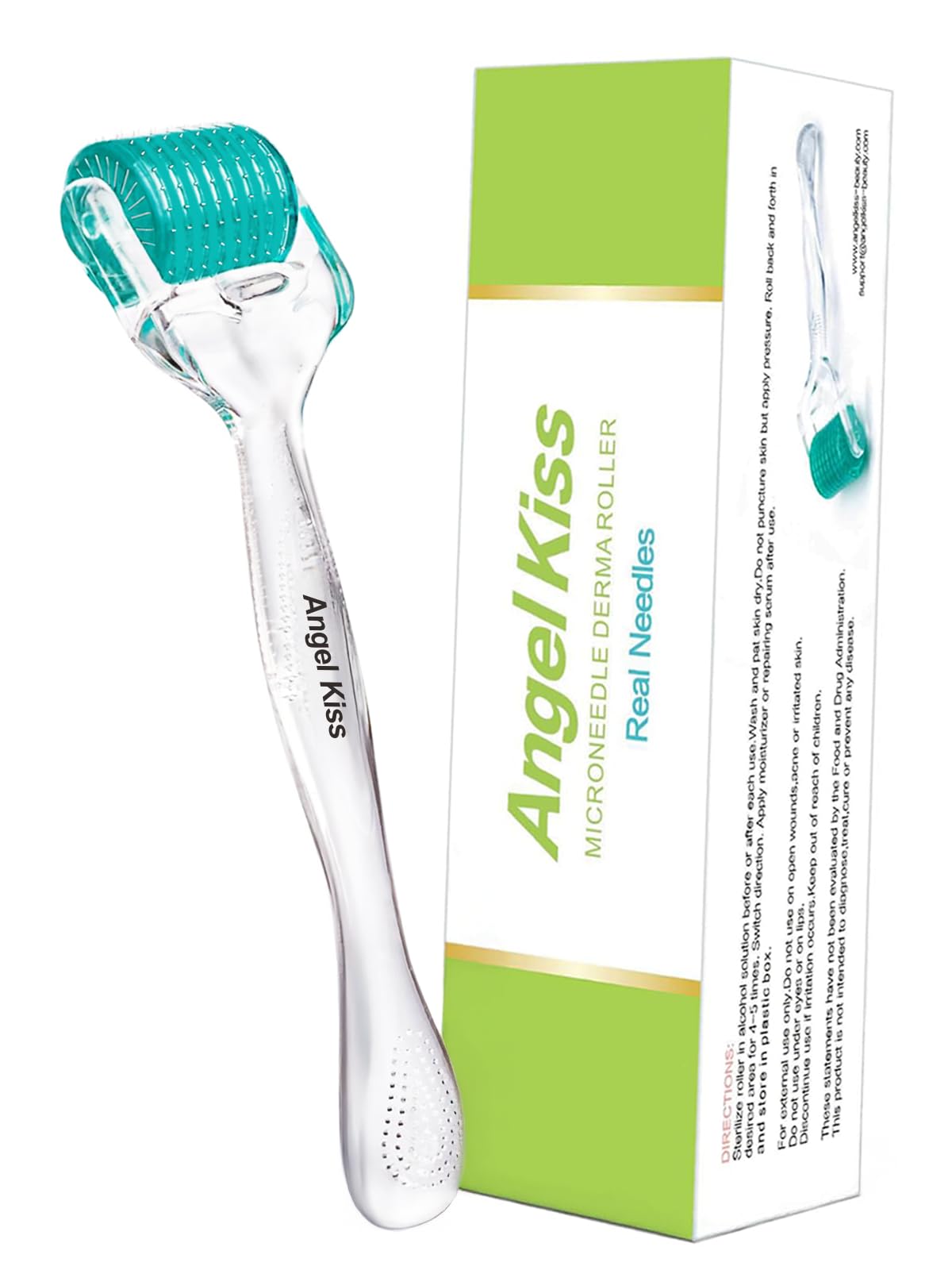 Angel Kiss Derma Roller avec aiguilles 0,3 mm, 192 aiguilles, idéal pour le visage.