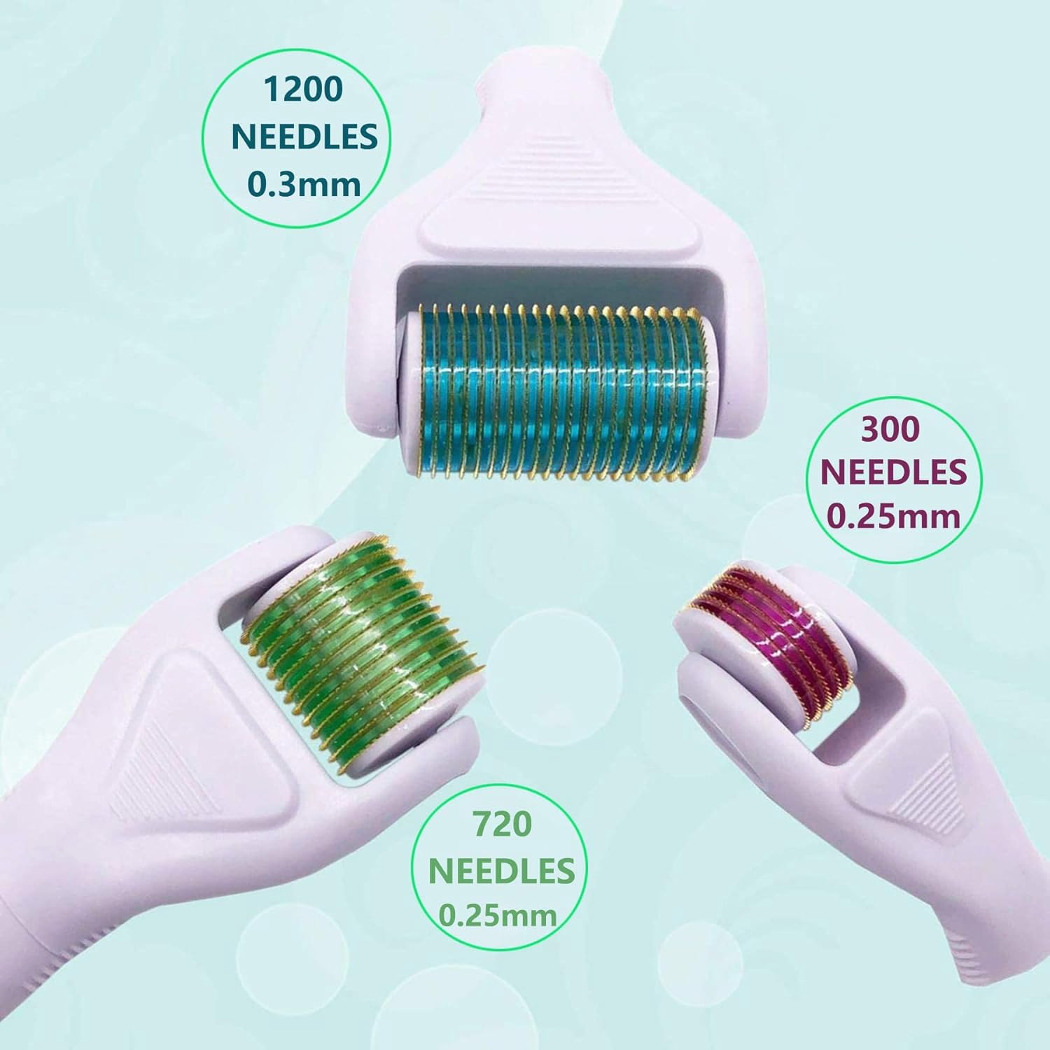 Angle Kiss Derma Roller corps 0,30 mm – 1200 aiguilles pour zones étendues