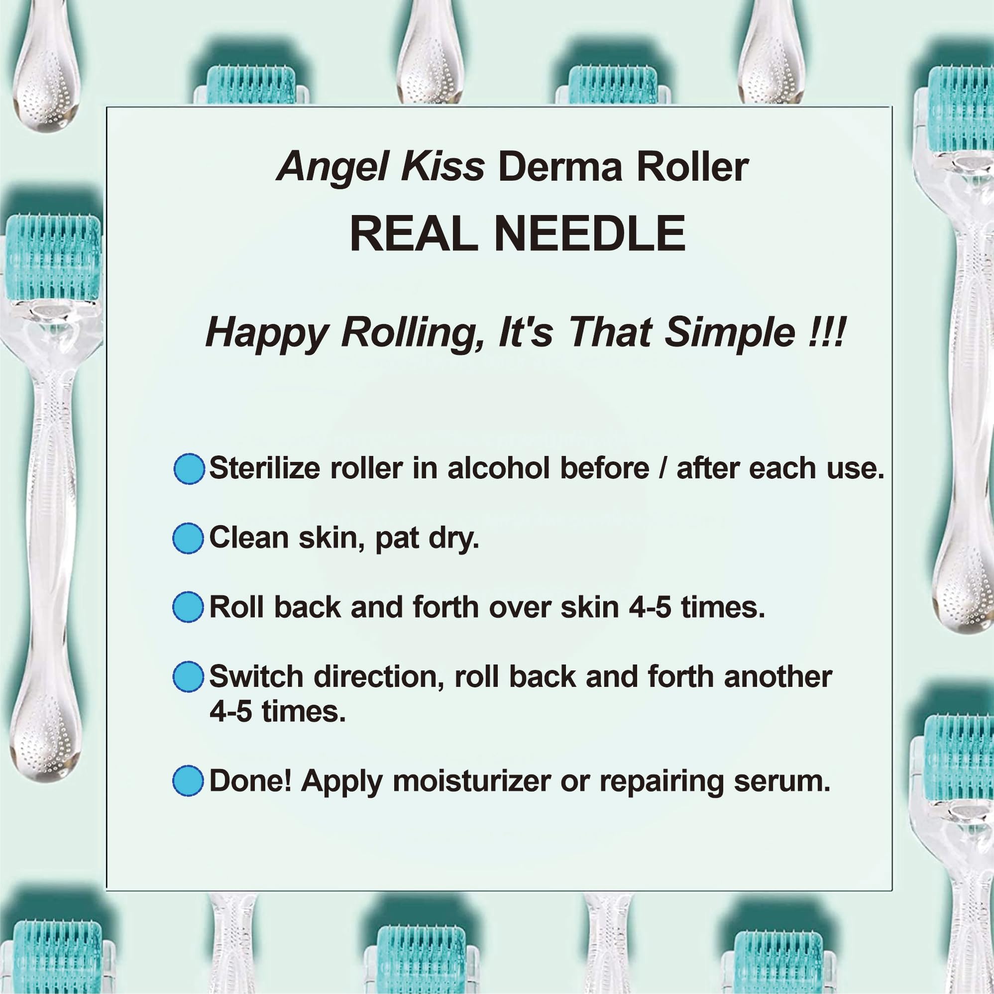Angel Kiss Derma Roller en action pour beauté naturelle à domicile.