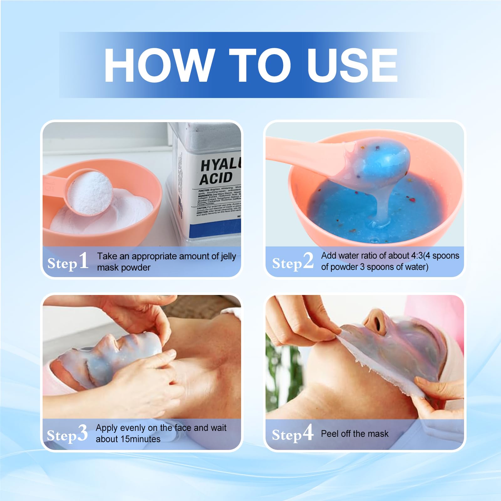 Angeland masque gel: préparation poudre-eau simple et rapide