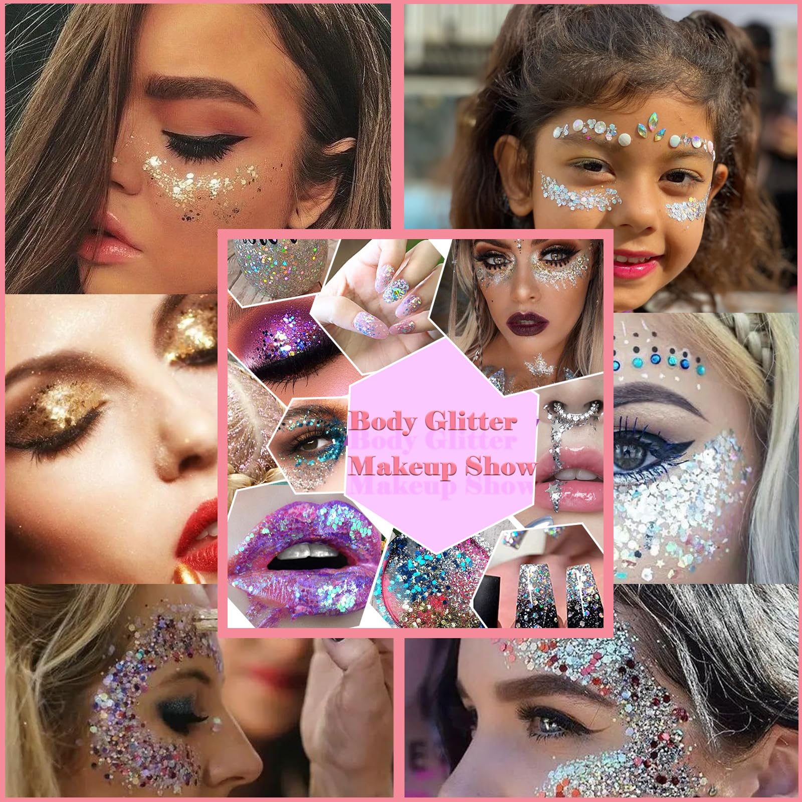 Gel paillettes Angels Beauty sur corps, texture légère et tenue possible