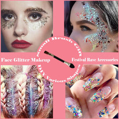 Angels Beauty Gel paillettes yeux et cheveux, bleu lac, brillance durable pour le look festival.